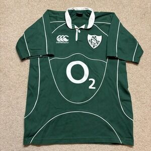 Canterbury Ireland Rugby Union Jersey Boys SZ 14 Green O2 Shirt Top IRFA 2007-09
